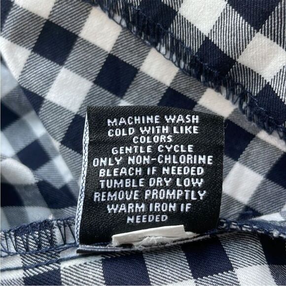 Victoria Beckham for Target Navy Blue and White Gingham Peplum Blouse. Size S - Picture 12 of 13
